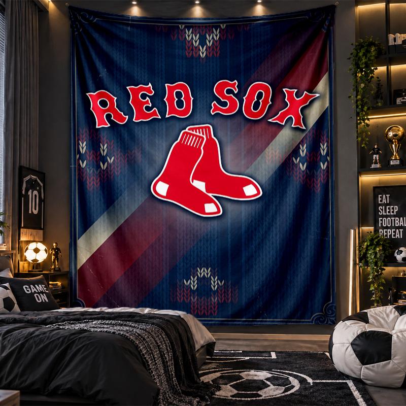 Wall Hanging Tapestry Boston Red Sox Print Cloth for Living Room Bedroom Home Decor