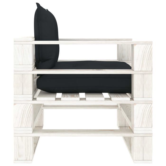 VidaXL Canapé palette de jardin avec coussins anthracite Bois 3052372