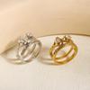 18K Gold-Plated European Diamond Ring, Korean Style Fashion Jewelry for Girls