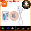 Natural Stone Orgonite Pyramid Crystal Wood Light Base Remote Control Wooden LED Night Light Stand Lamp Holder Lamp Home Decor