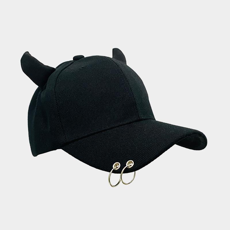 YIRAN Dayang hat Zomer Duivelshoorn Camouflage Baseballpet Dames Schattig Veelzijdig Mode Decoratie Heren Persoonlijkheid Straat Hip-Hop IJzeren Hoed 55-59cm