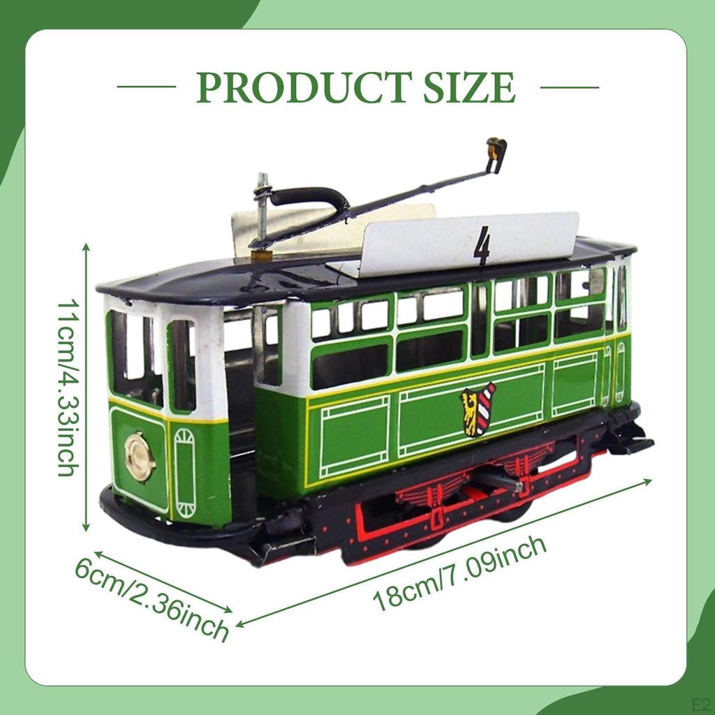Tram Model Photo Prop Indoor Classic Ornament Gift Old Fashioned Toy Collection for Bookshelf