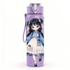 1PC Blue Dress Long Hair Girl Pattern 750ml Color Plastic Sports Water Bottle Leakproof Flip Straw Lid Suitable for Sports Office Home Use