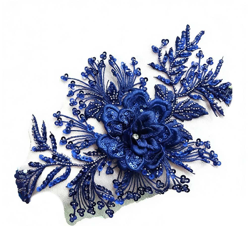 Colored Applique Lace Flower Stickers Bead Accessories Flower Cloth Pieces Wedding Dress Decorations Lace Applique