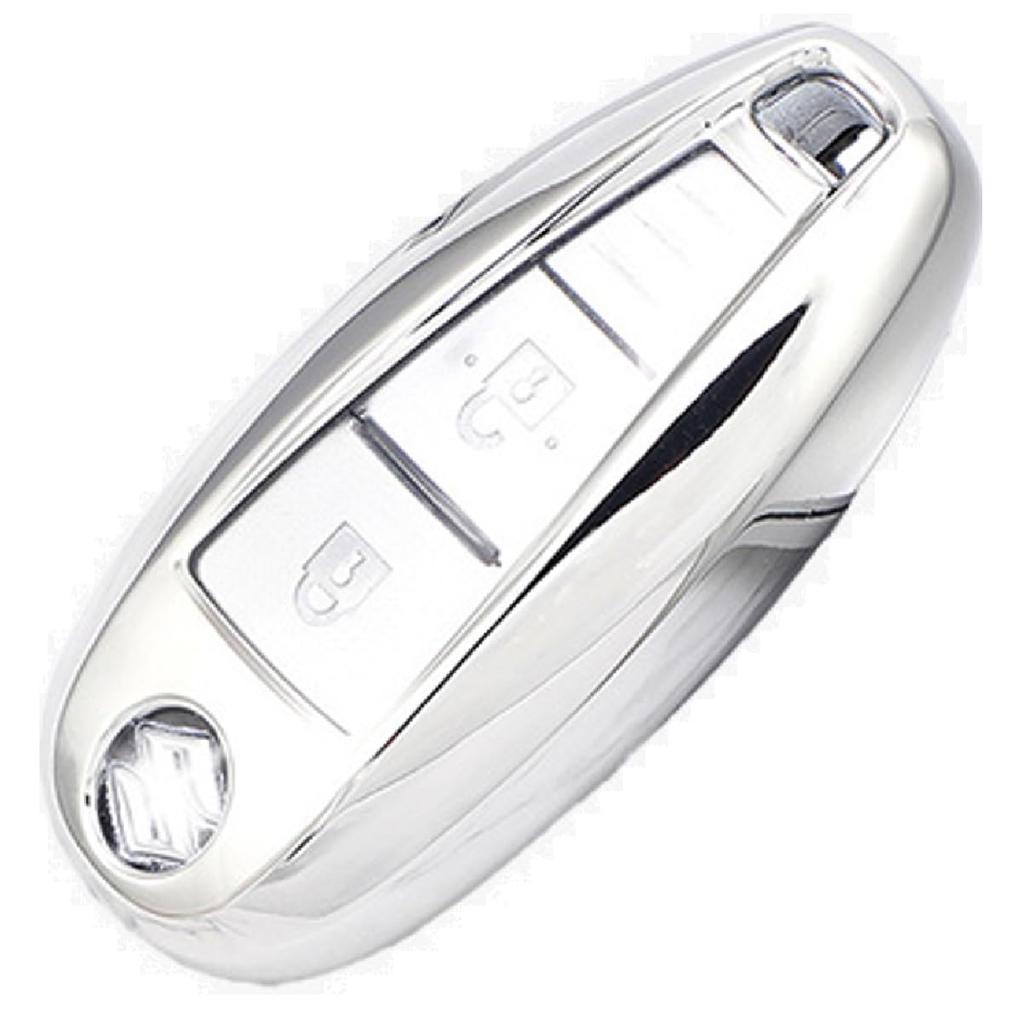 VERISSY Smart Key Case, Suzuki Suzuki, Smart Key Cover, Stylish, SX-4, Ignis, Escudo, Swift, Baleno,, Silver