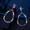 CMM Gorgeous Black Golden Color Jewelry Multicolor Hollow Water Drop Earrings