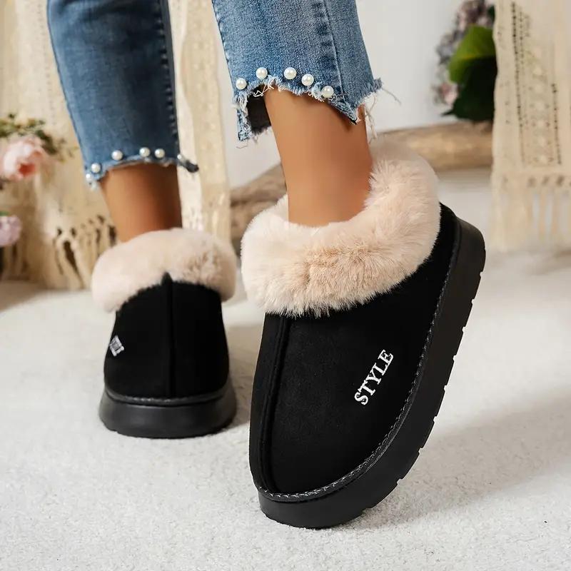 Couple's Luxury Comfortable Warm Fleece Lined Winter Slippers - Elegant, Warm, and Comfortable Thick Sole Indoor