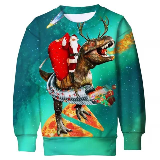 Autumn and Winter Men's Christmas 3D Printed Crew Neck Fashionable Versatile and Comfortable Hoodies & Sweatshirts (men’s)