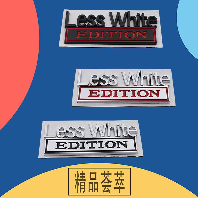 3D Premium Less White Edition for car Hood Fender trunk Rear Decal Emblem Badge Sticker