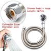 Flexibler Schlauch Wasserhahn Handbrause Mischbatterie Shampoo-Erlebnis Silber Kompletter Installationssatz Sanfter Wasserfluss
