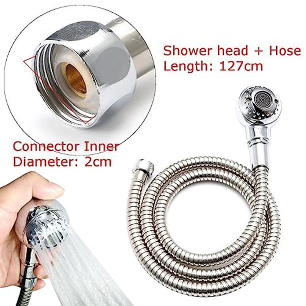 Flexibler Schlauch Wasserhahn Handbrause Mischbatterie Shampoo-Erlebnis Silber Kompletter Installationssatz Sanfter Wasserfluss