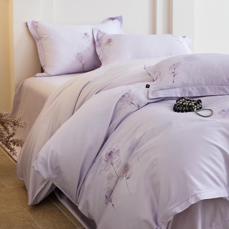 Pure Cotton Fresh Style Bedding Set: Modern Minimalist Duvet Cover, Sheet & Fitted Sheet for Spring/Summer