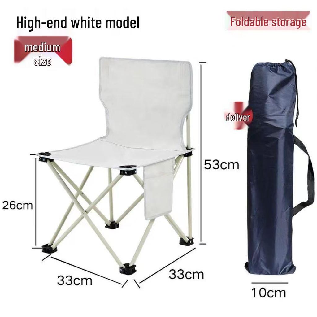Portable Outdoor Folding Chair with Backrest for Camping, Art Sketching, and Fishing