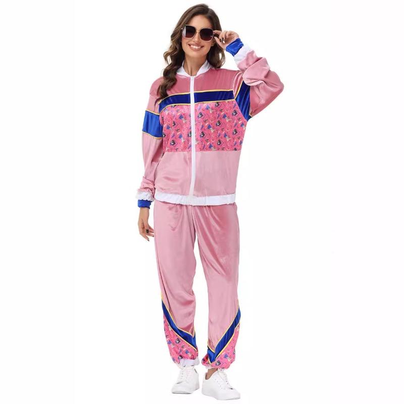 Halloween retro disco hippie party stage show sports costume