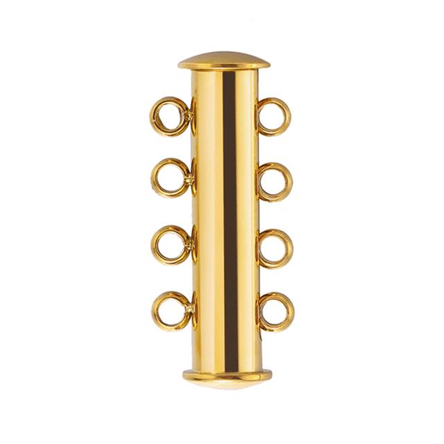 3pcs Stainless Steel Magnetic Slide Tube Clasps for DIY Layer Necklace Bracelet 3 Loops Connectors Jewelry Findings Supplies