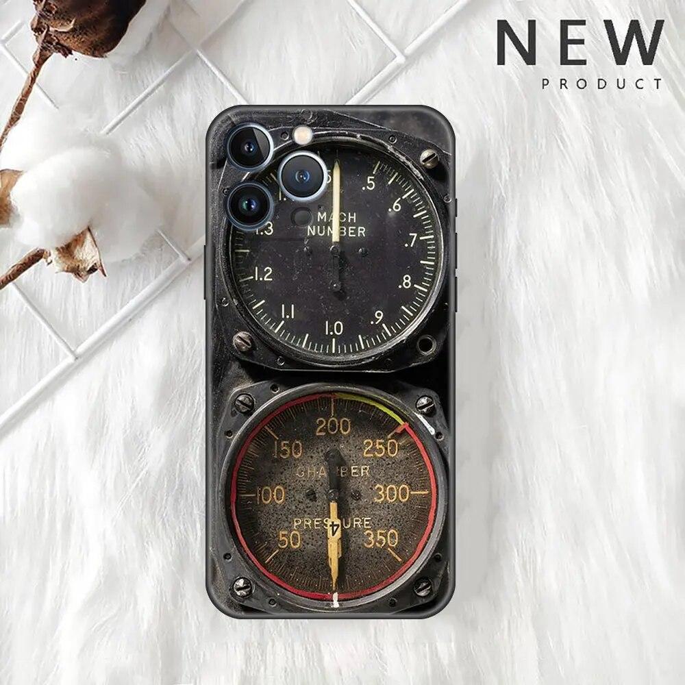 Case For Apple iPhone 11 13 12 14 Pro 7 Plus XR X XS Max 6 6S SE Phone Funda Aviation Aeroplane Helicopter Cockpit Instrument