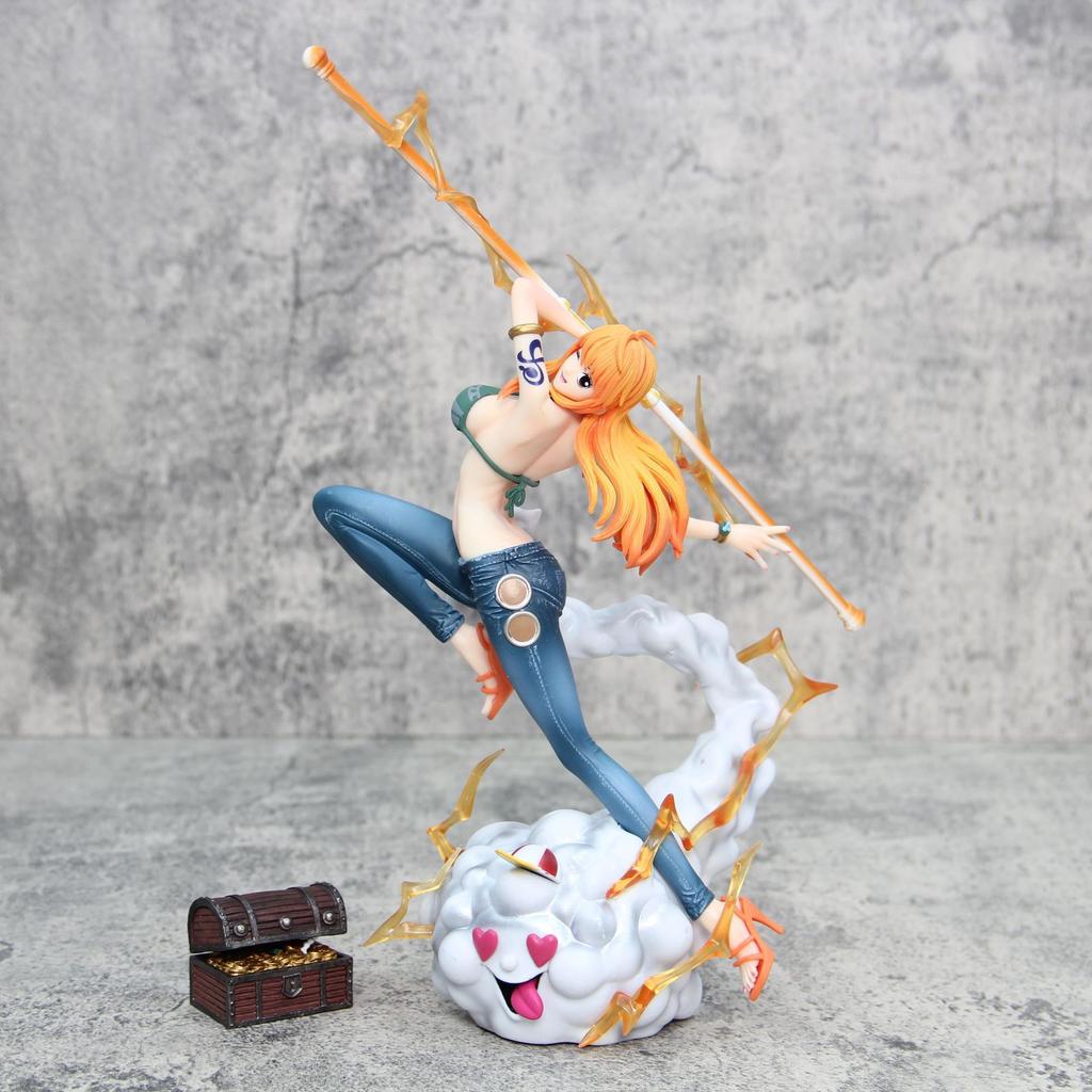 New One Piece Model Figurine PC Case Character Cartoon Nami Figure In Shorts Anime Merchandise 2D Themed Holiday Gift Boxed