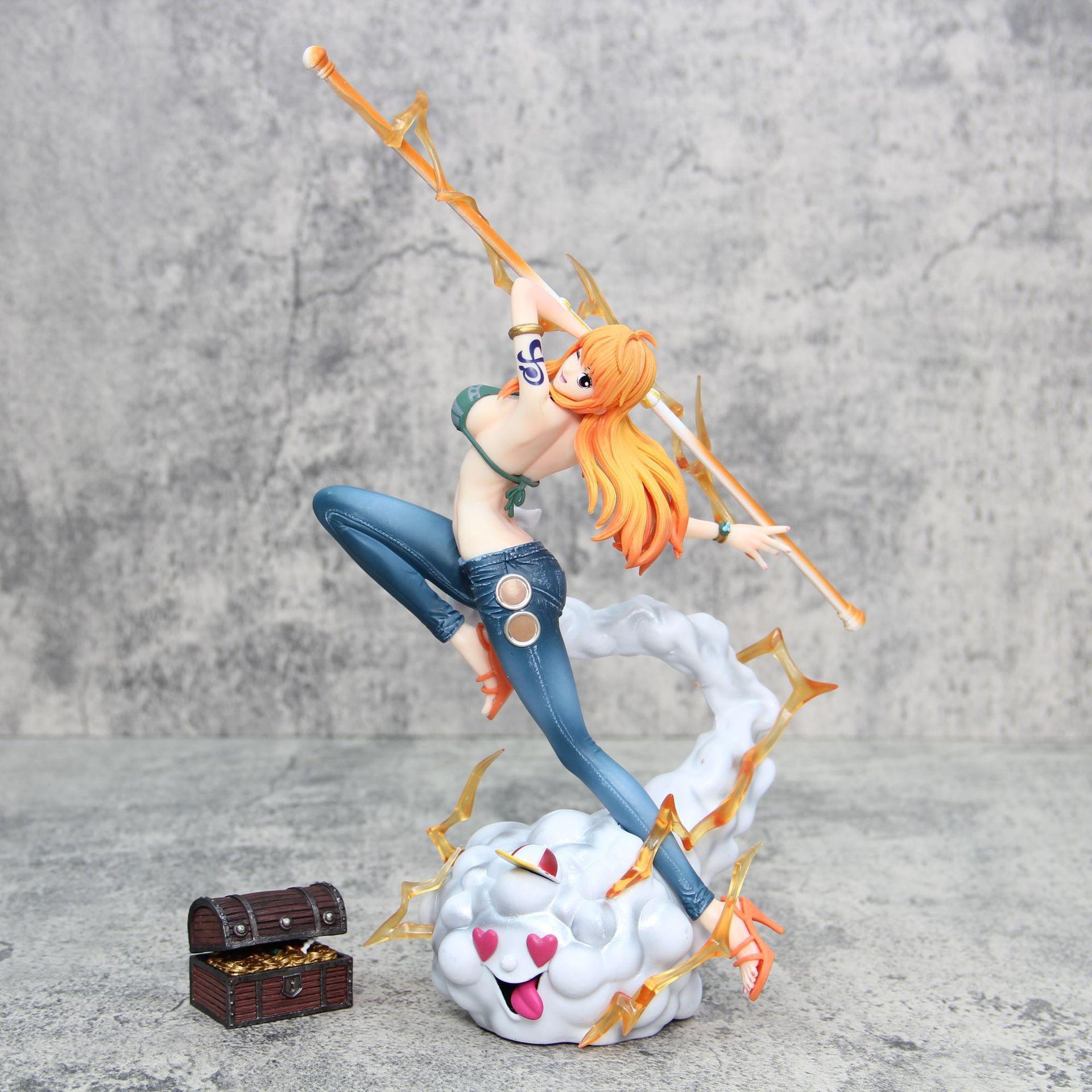 

New One Piece Model Figurine PC Case Character Cartoon Nami Figure in Shorts Anime Merchandise 2D Themed Holiday Gift Boxed