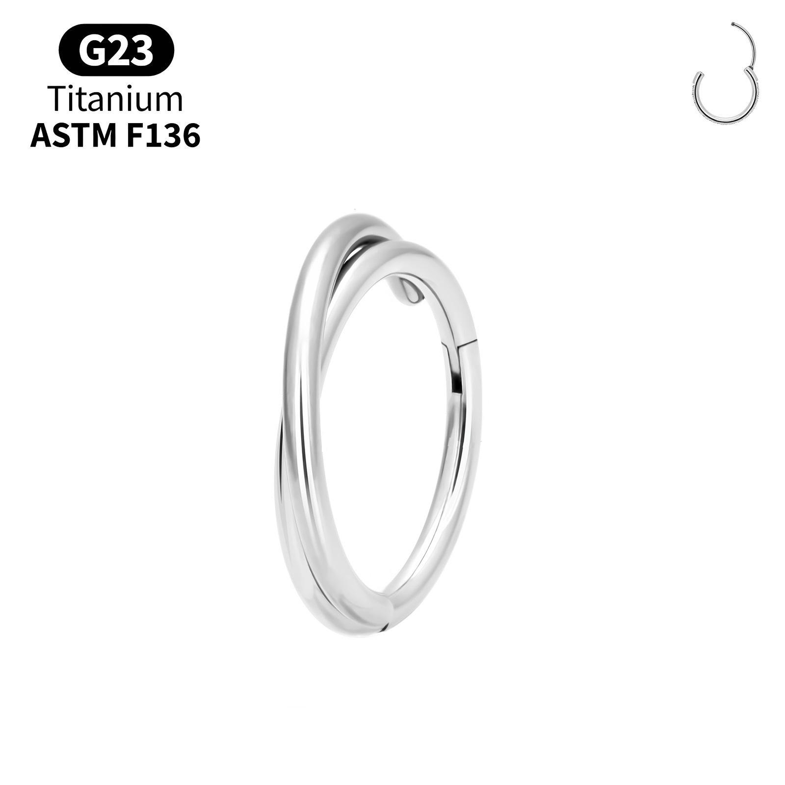 

Titanium Hoop Clicker Set Helix Tragus Septum Conch Vertical Anatomy Stack Nose Lip Ring Hinged Segment Piercing Body Jewelry (16G) 1.2X8mm&Earrings&Ears