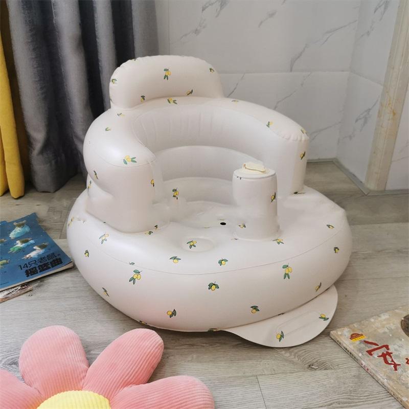 Baby Inflatable Chair Portable Foldable Printed Leakproof Soft Shower Sofa for Training Toddlers