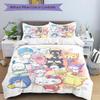 3pcs Happy Cartoon My Melody and Friends Quilt Cover Set - Soft & Comfortable Polyester Fabric, All-Season Breathable Comforter Set For 1 Quilt C