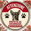Vintage Italian Chihuahua Warning Sign Retro Aluminum Caution Plaque Office Cafe Pet Shop Safety Wall Decor