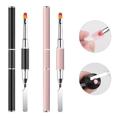 2 IN 1 Design Nail Brush and Spatula,Nail Brush Tool for Acrylic Nails Extension
