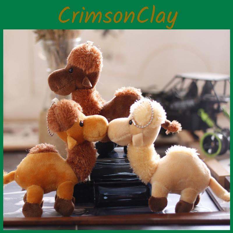 Skurriler Plüschkamel Schlüsselanhänger Kurzes Plüschtier Spielzeug Mit Perlenkette