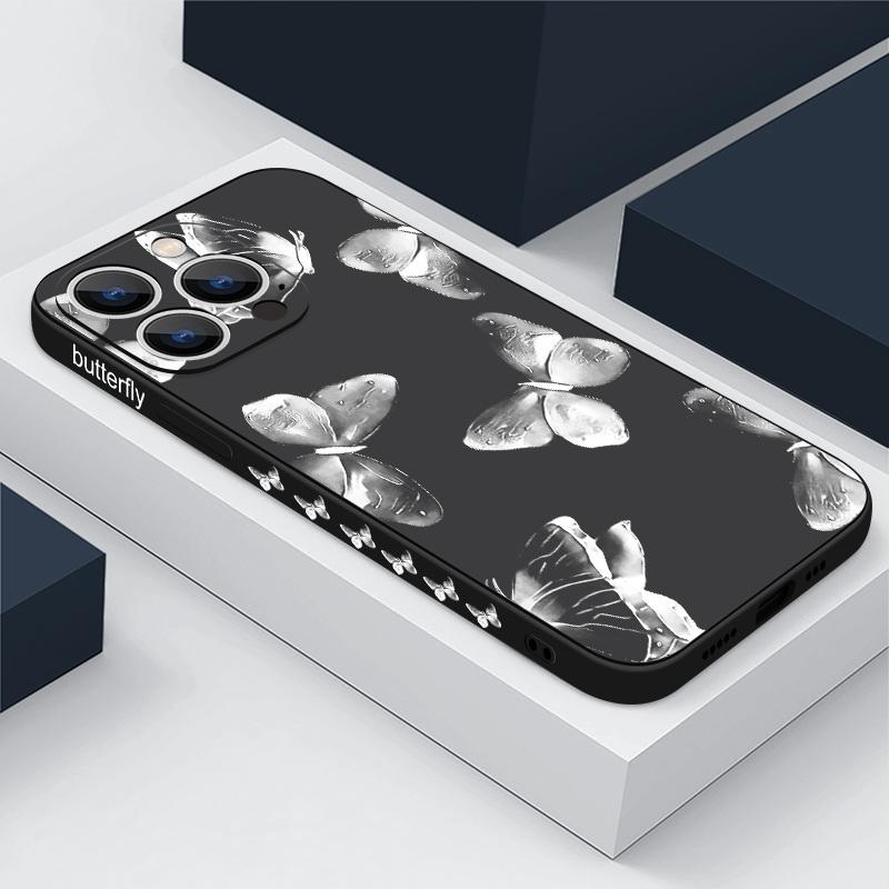 Butterfly Shell Snake Daisy Little Print Phone Case For Iphone 16 15 Plus 14 13 Pro Max 7 8 Xr Xs 11 12 Shockproof Slim Soft Plain Color Cover