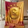Custom Text Flannel Throw Blanket, Lightweight Cozy Bed Sofa BlanketGalatasaray FC