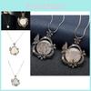 Elegant Korean Style Butterfly Floral Rhinestone Cat Eye Stone Sweater Necklace