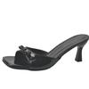 High-heeled slippers summer new women's summer outer wear square heel one-word outer wear women's sandals