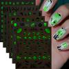 Halloween Nail Stickers 6 Sheets Glow-in-the-dark Sticker, Spooky Ghost Pumpkin Skull Manicure Party Art Decor Decal, DIY Decoration Favors for Women