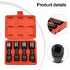 Repair Projects Hex Nut Sleeve Tool Chromoly Steel Socket Set Mechanical Tool High-Torque Tools 4-Piece Socket Set
