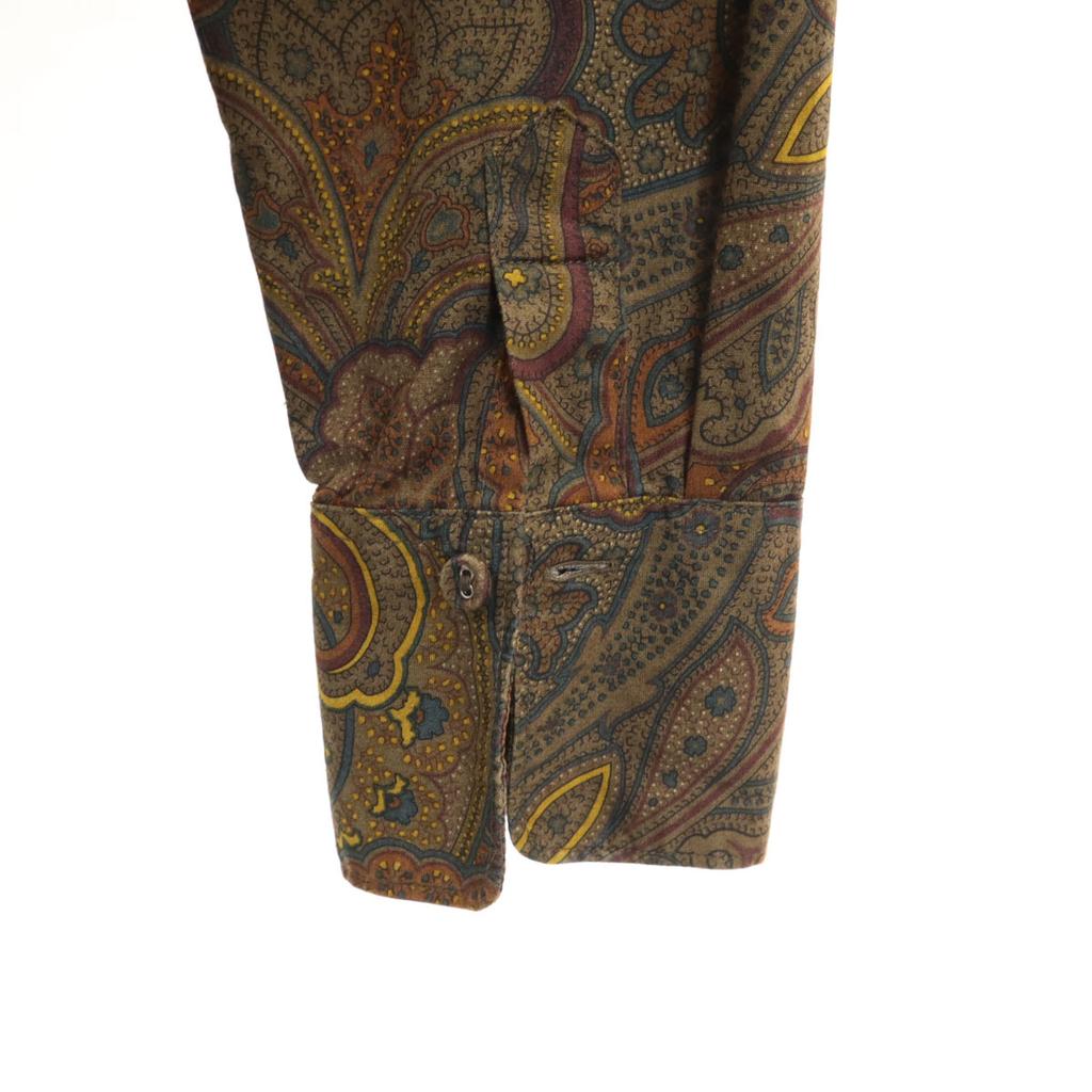 URBAN RESEARCH DOORS made in Japan Paisley Pattern Long sleeve Pima Cotton Tuxedo Long shirt Women Used