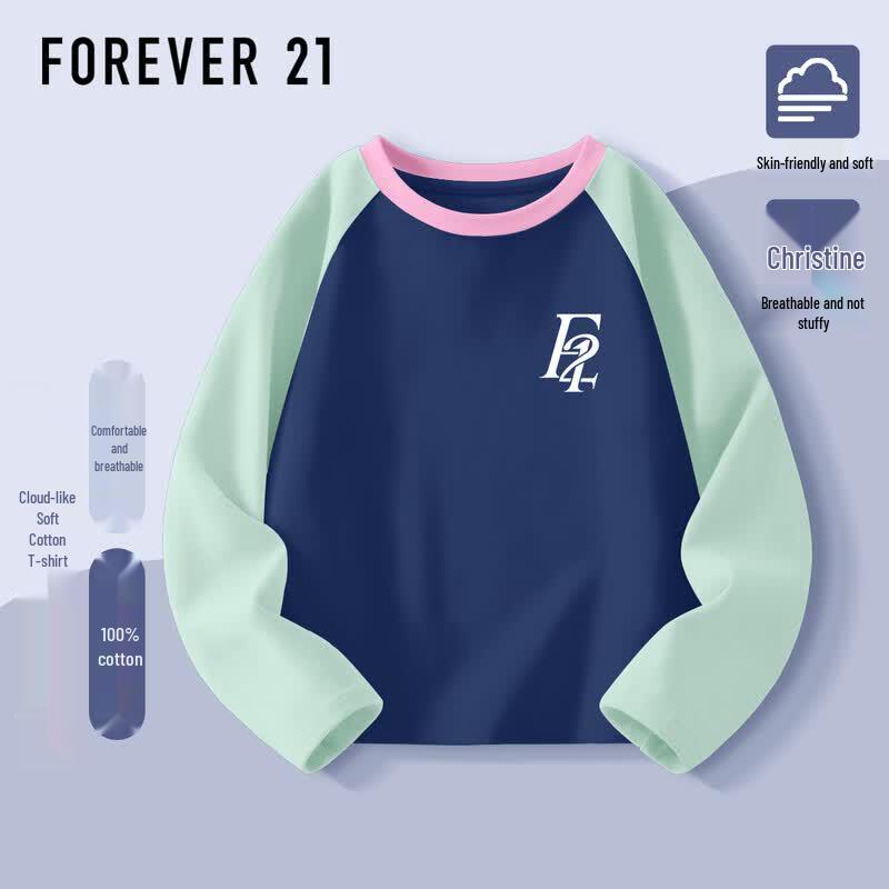FOREVER21 Girls Long Sleeve Raglan T-Shirt 120