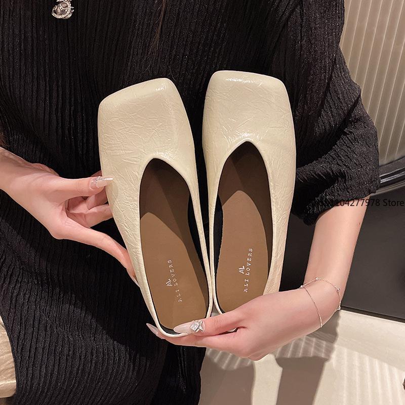 Fashion Korean Thick Heel Cool Slippers for Women 2025 Spring New Comfortable Soft Bottom Foot Cover Bag Head and Half Drag Women Flats