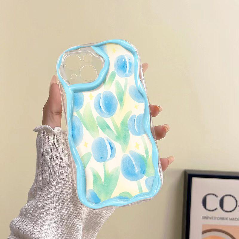 Fresh Tulip For iPhone17promax Phone Case Apple 16 Cream Wave 14/13 Soft Case 15
