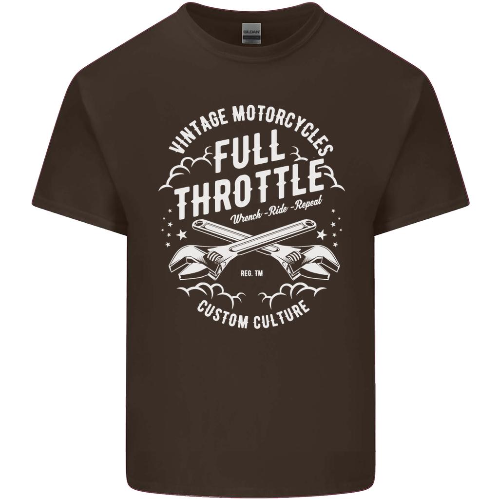 Full Throttle Motorcycle Biker Motorbike Unisexs Light Cotton TShirt
