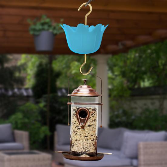 1 Set Vogelfutterhaken, sichtbarer Wasserstand gegen Ameisen, Kunststoff auf den Kopf gestellt, Regenschirmform, Wasserfutterhaken für den täglichen Gebrauch