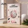 Sport-Themen-Countdown-Geschenkbox Volleyball-Mädchen Adventskalender, 24-Tage-Zubehör 24-Tage-Kalender mit Haargummis Anhängern Socken, für Spielerinnen