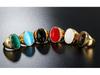 Retro Elegant Gemstone Titanium Steel Ring for Men and Women - Vintage Style Jewelry Band
