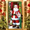 Ornaments Santa Claus Decoration 90x185cm Christmas Door Cover Christmas Hanging Cloth  Porch Home