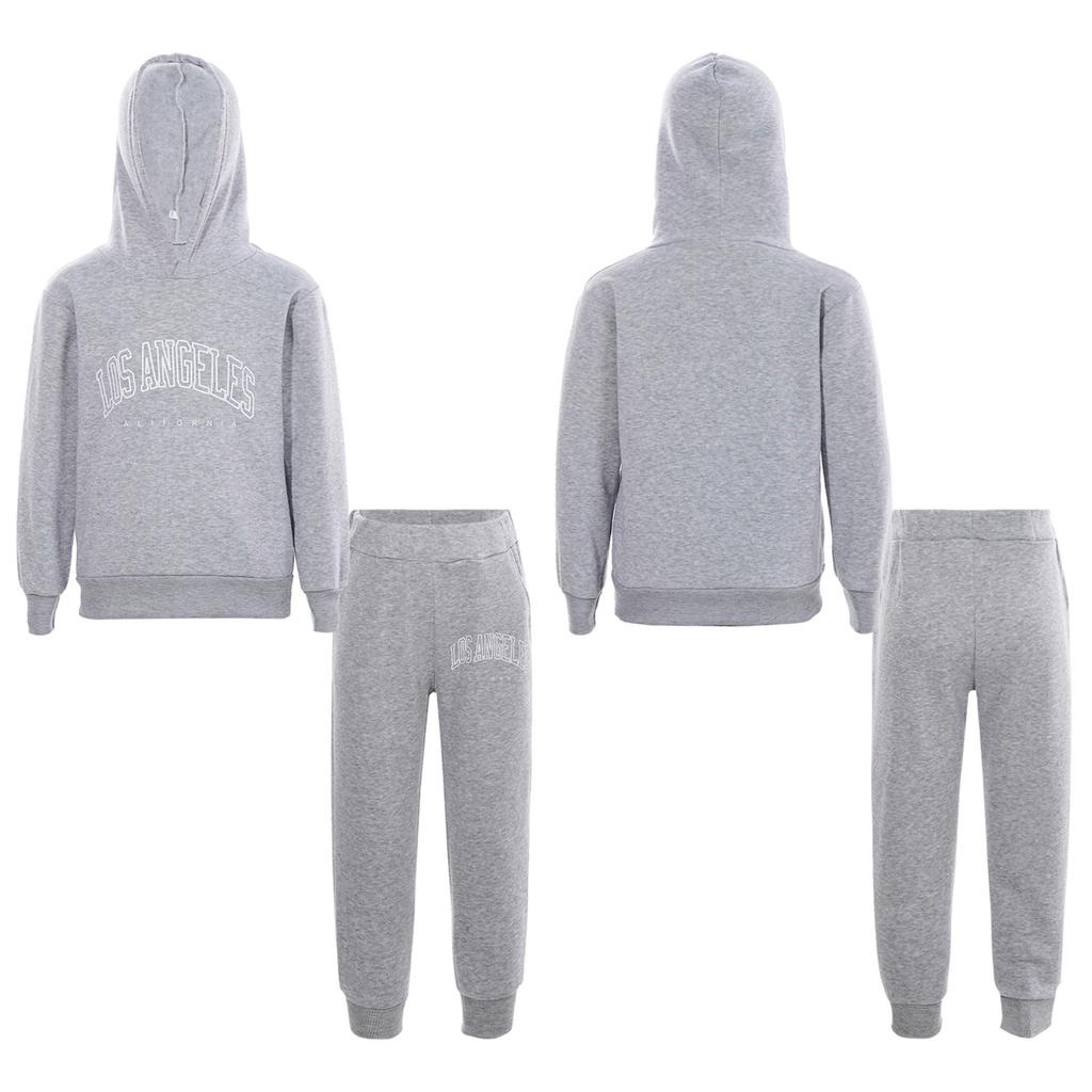 Costume de Sport pour enfants, garçons et filles, lettre imprimée, survêtement, pull à manches longues, sweat-shirt à capuche et pantalon, ensemble deux pièces