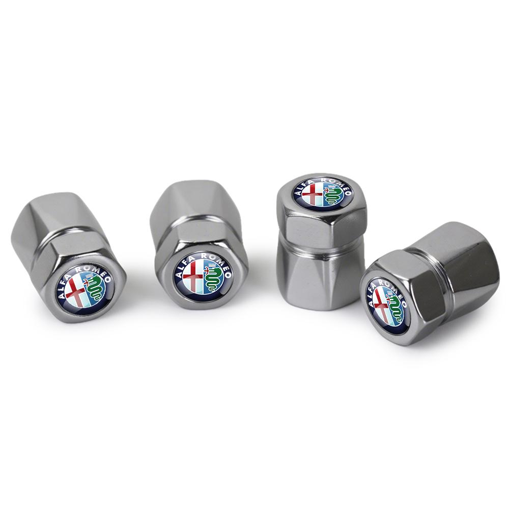 4Pcs Aluminum Car Tire Valve Caps Diamond Tyre Valve Airtight Cover Waterproof Dust For Alfa Romeo Giulietta GT 159 Automobiles Ctv122