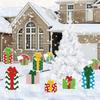 10-Piece Colorful Christmas Gift Box Yard Sign Set with Stakes - Waterproof Outdoor Decoration