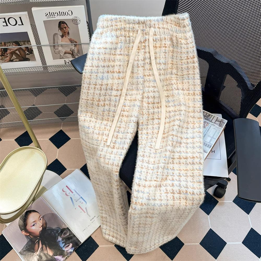 

Petite High-Waist Wool Blend Houndstooth Wide-Leg Pants - Women s Autumn/Winter Collection XL (121-130 lbs)