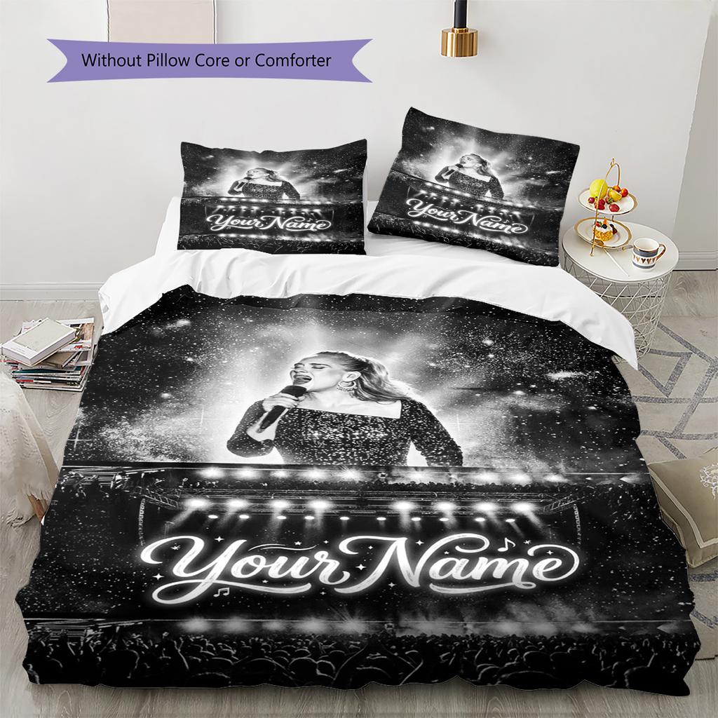 Name Individuell Adele Muster Bettwäsche Set Bettbezug Kissenbezug Heimdeko Geschenk (1 Bettbezug + 2 Kissenbezüge, ohne Füllung)