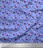 Soimoi Purple Japan Crepe Satin Fabric Flower Artistic Decor Fabric Printed Metre 42 Inch