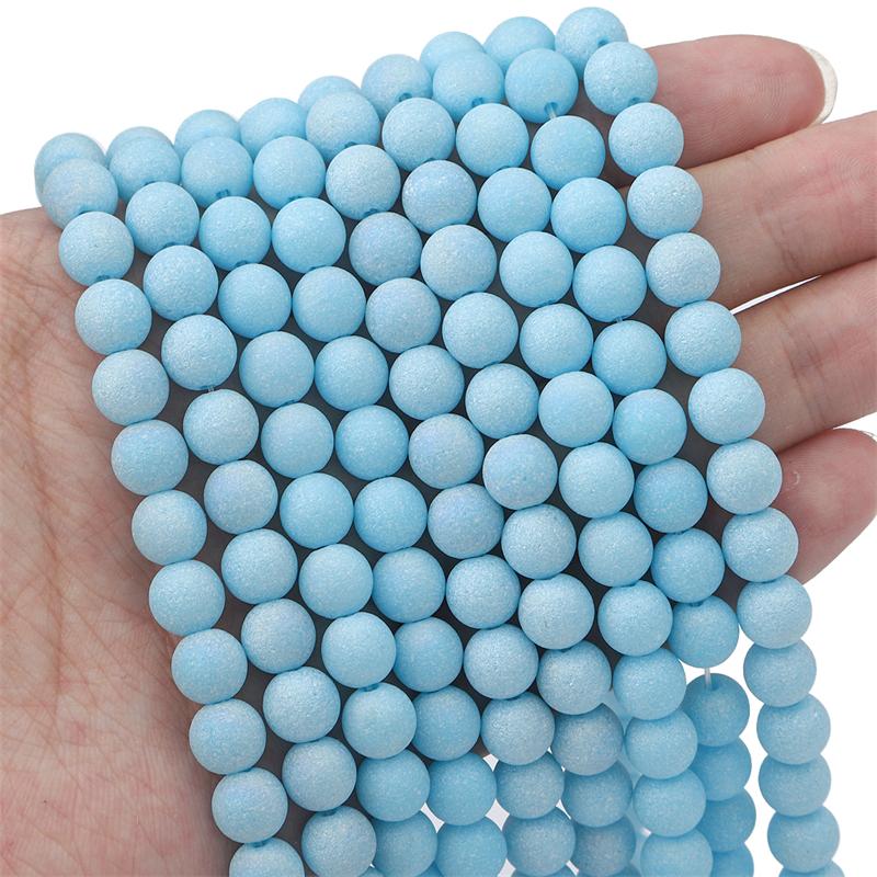 70Pcs Glass Flashing Sand Beads For DIY Necklace Bracelet Earrings Jewelry Making Craft Accessories